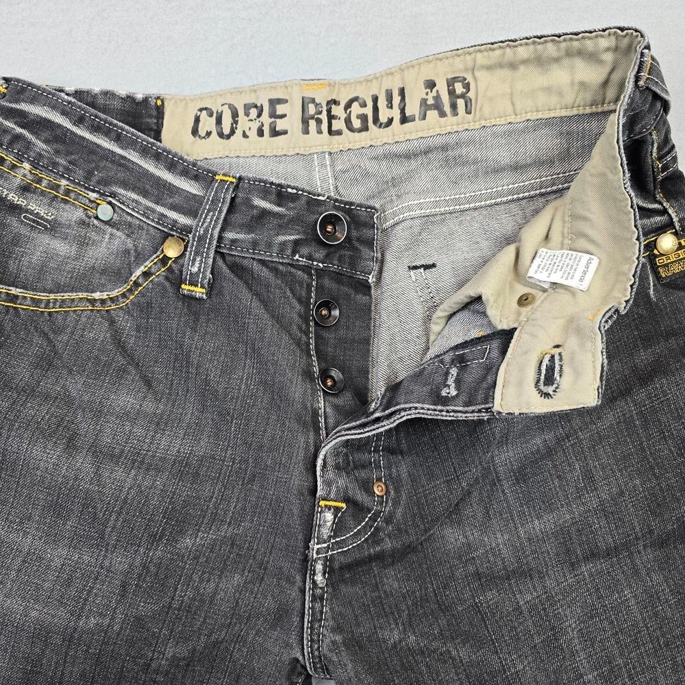 G-Star Raw Core Regular Men's Black Gray Distressed Jeans Button Fly Size 30 - Picture 8 of 12